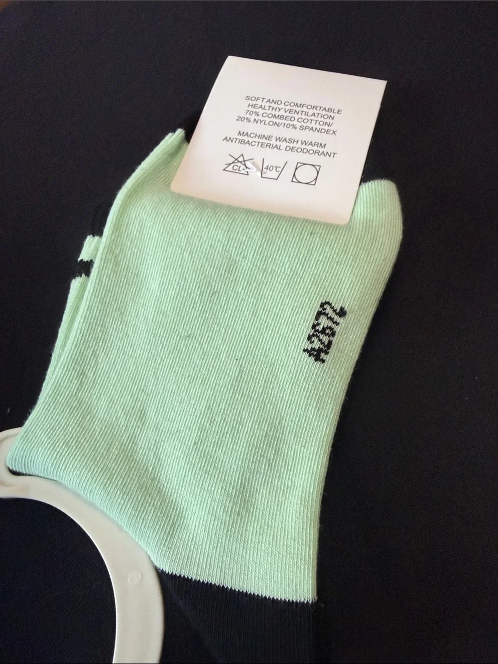 Nike Mint Green and Black Athletic Crew Socks